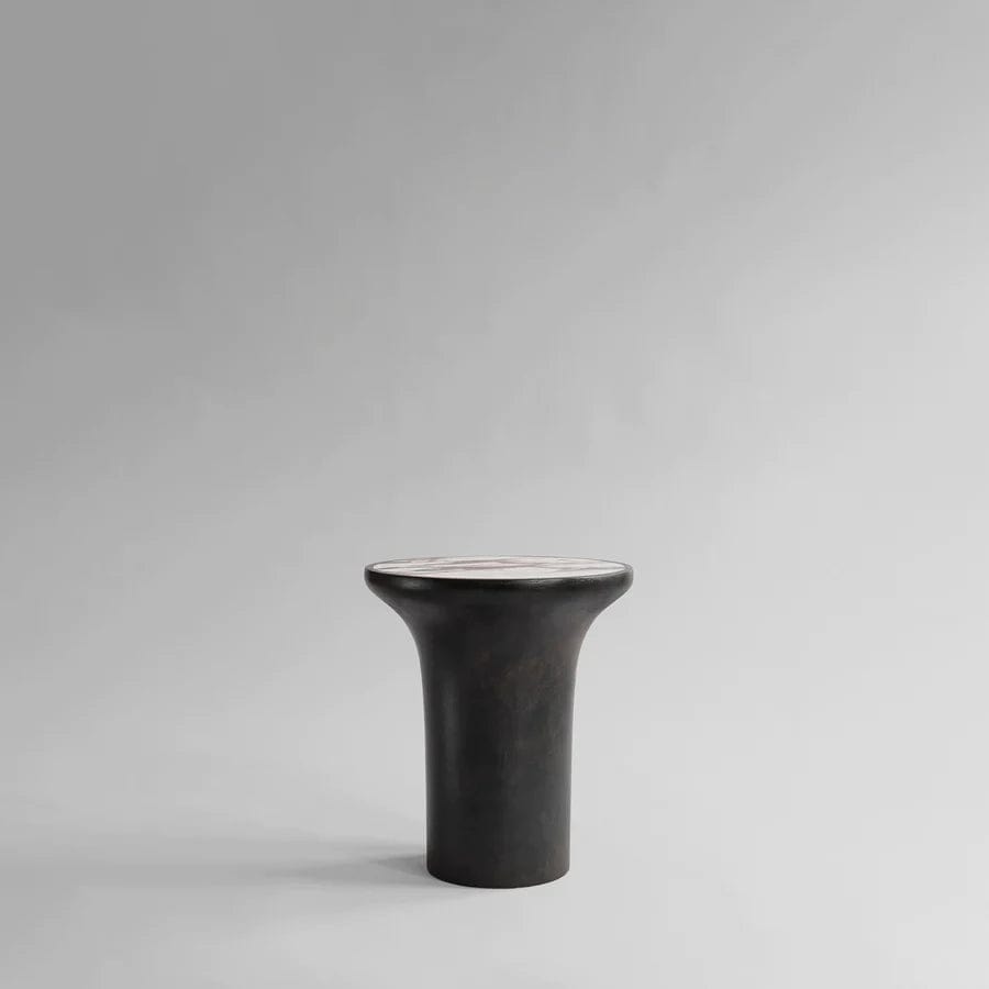 101 COPENHAGEN Coffee Table Τραπέζι, Trumpet Table Tall, Μάρμαρο Και Ινώδες σκυρόδεμα, Καφέ Σκούρο, L35xW35xH40cm, 101 COPENHAGEN
