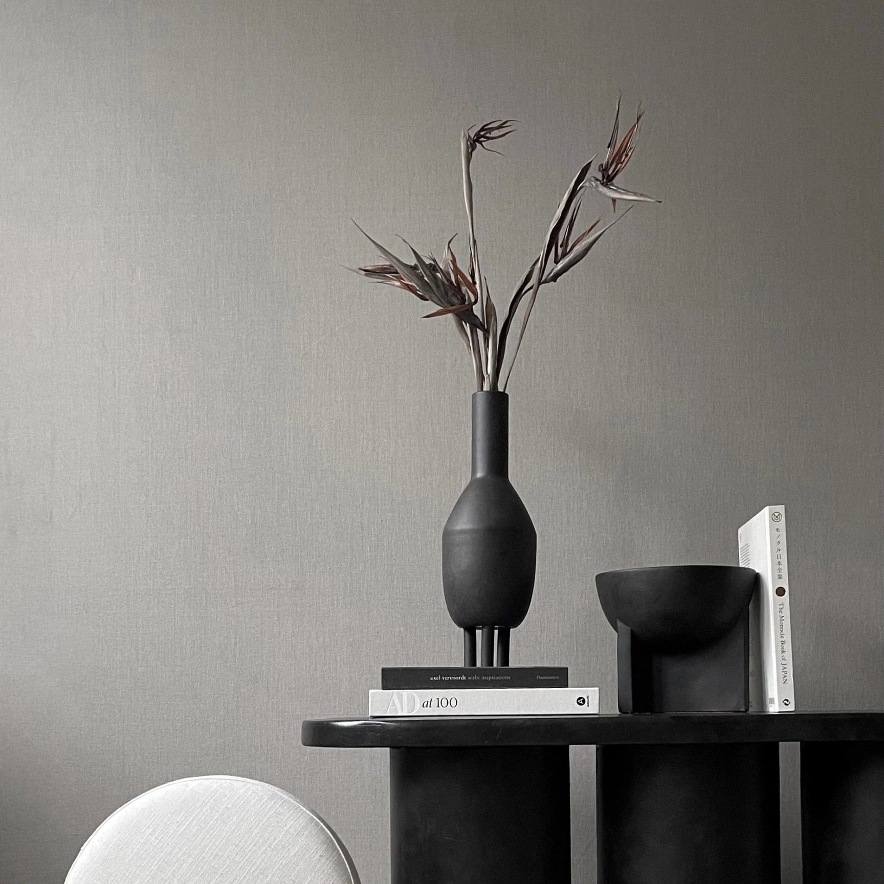 101 COPENHAGEN Βάζο Duck Slim Κεραμικό Διασκομητικό Βάζο Καφέ/Μαύρο, H43cmØ15cm 101 COPENHAGEN