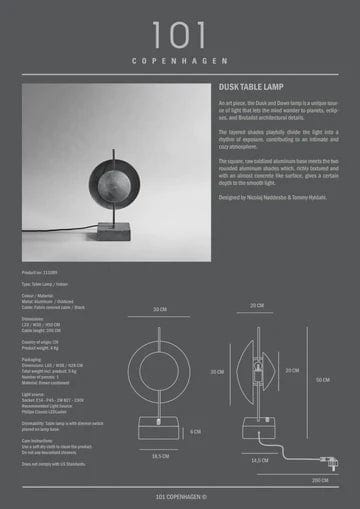 101 COPENHAGEN Επιτραπέζιο φωτιστικό Επιτραπέζιο Φωτιστικό, Dusk Lamp, Μέταλλο, Γκρι, E14 101 COPENHAGEN