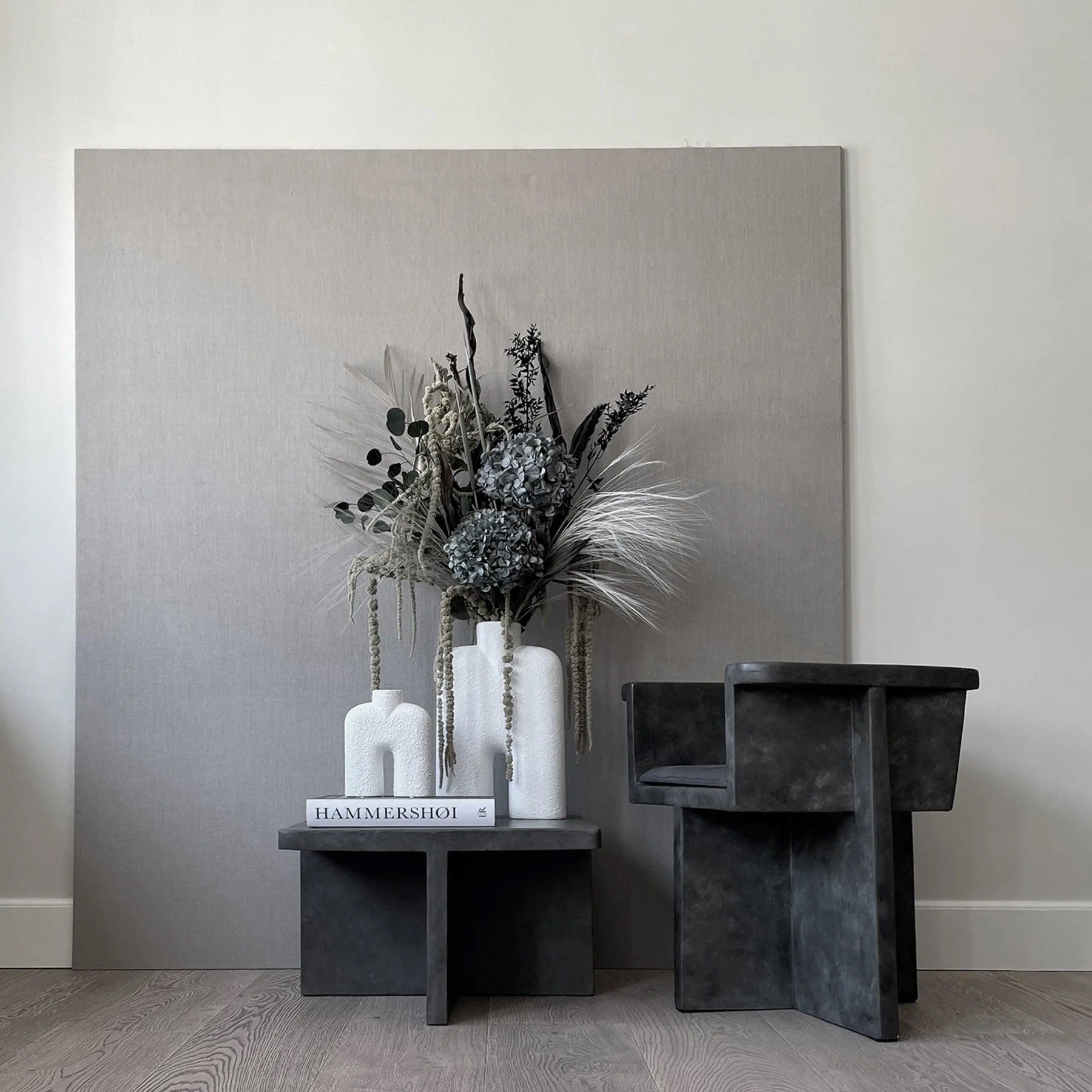 101 COPENHAGEN Coffee Table Τραπεζάκι Σαλονιού Brutus Σκούρο Γκρι Σκυρόδεμα Από Ίνες H36xW60xL60 cm 101 COPENHAGEN