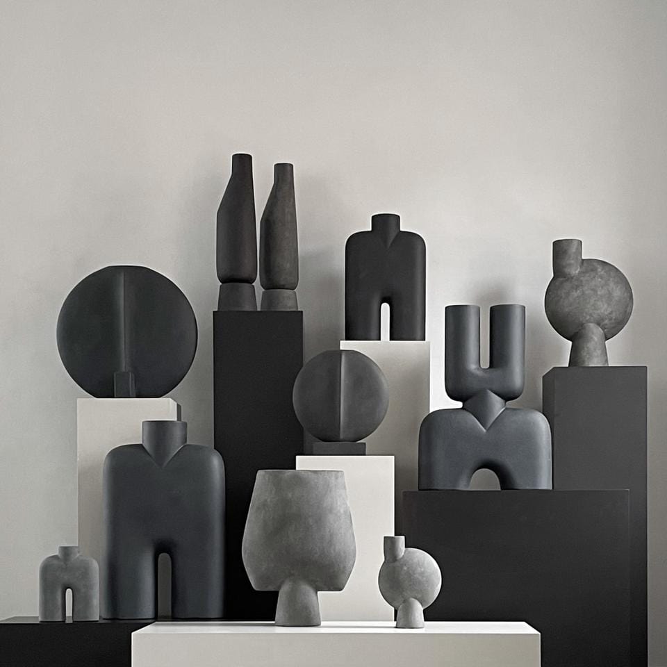 101 COPENHAGEN Βάζο Βάζο, Guggenheim, Mini, Καφέ/Μαύρο, Κεραμικό, 34x16,5x32cm, 101 COPENHAGEN