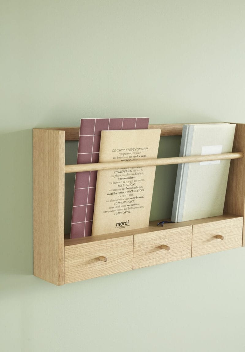 HUBSCH Ράφι Story Κρεμαστό Ράφι Τοίχου για Βιβλία, 74x12xh40cm HUBSCH