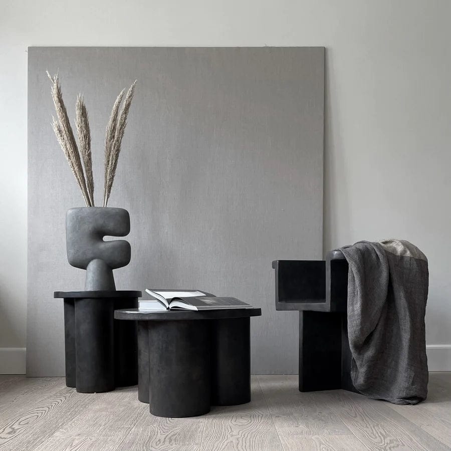 101 COPENHAGEN Coffee Table Τραπέζι Big Foot Low Σκούρο Καφέ Ινώδες Σκυρόδεμα L65xW65xH43 cm 101 COPENHAGEN
