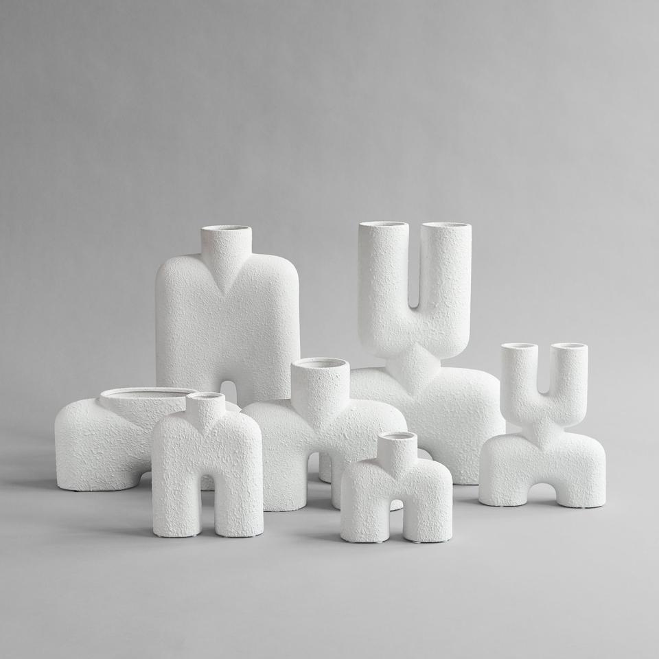 101 COPENHAGEN Βάζο Βάζο, Cobra Tall Medio, Κεραμικό, Bubble Λευκό, 45x10x28cm, 101 COPENHAGEN