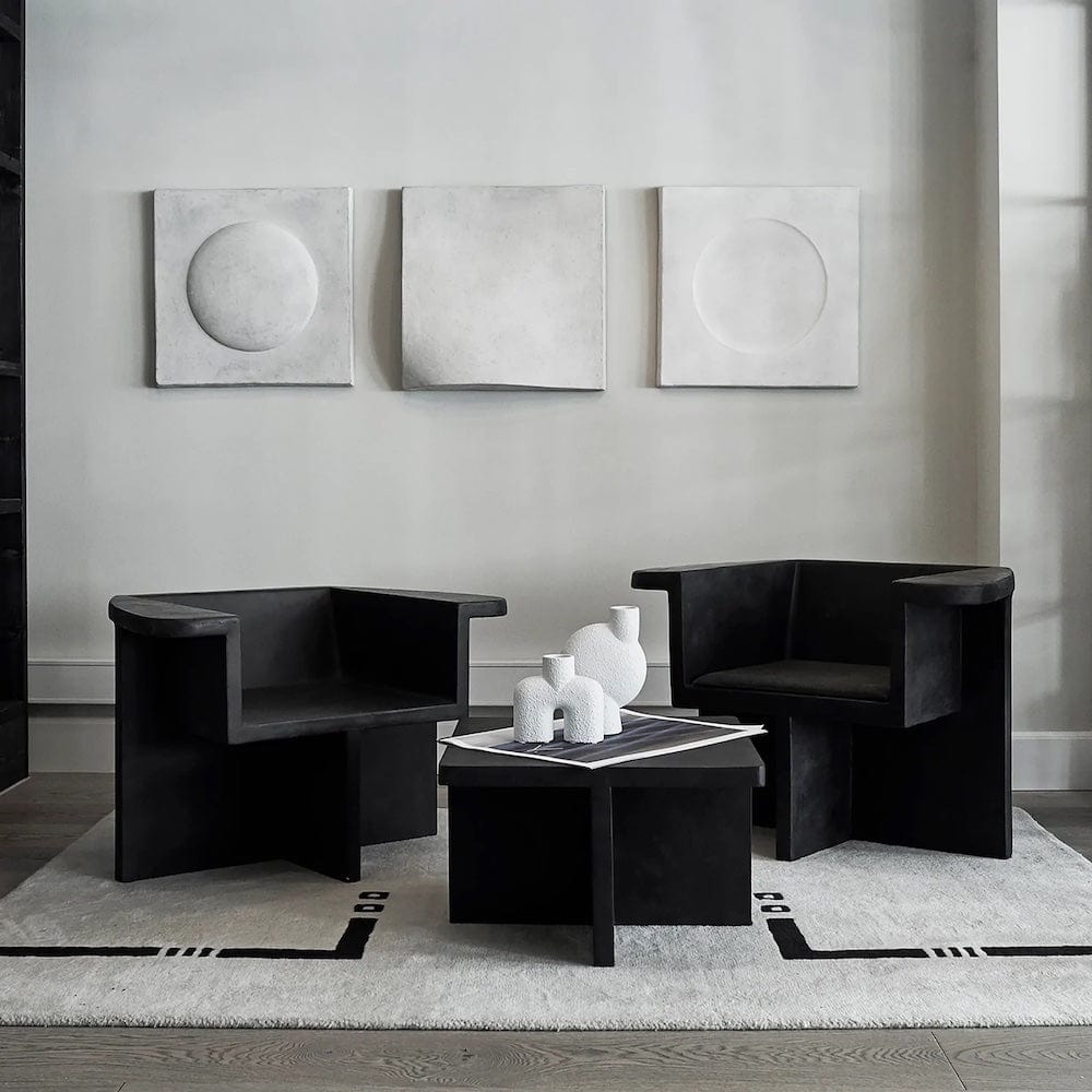 101 COPENHAGEN Coffee Table Τραπέζάκι Σαλονιού Brutus Λευκό Σκυρόδεμα Από Ίνες H36xW60xL60 cm 101 COPENHAGEN