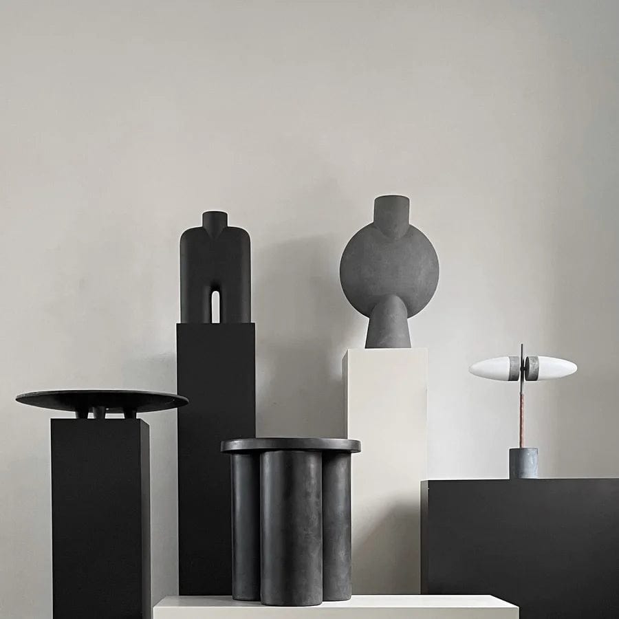 101 COPENHAGEN Coffee Table Τραπέζι Big Foot Tall Σκούρο Καφέ-Μαύρο Ινώδες Σκυρόδεμα L45xW45xH51 cm 101 COPENHAGEN