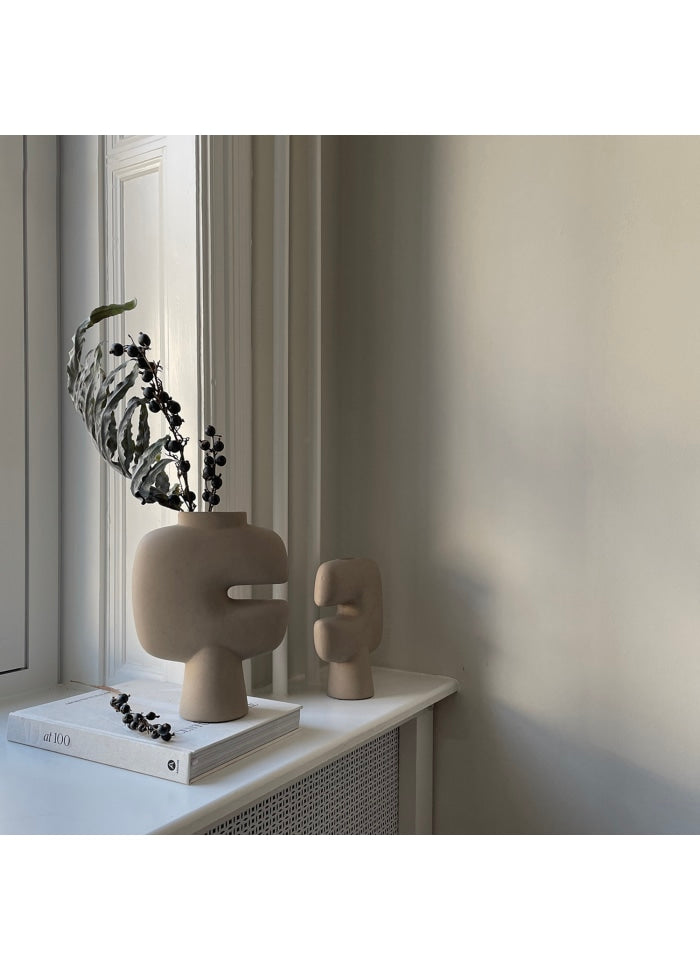 101 COPENHAGEN Βάζο Βάζο, Tribal, Mini, Mπεζ Κεραμικό, 25x8x20cm, 101 COPENHAGEN