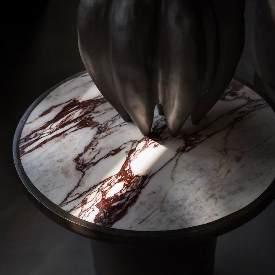 101 COPENHAGEN Coffee Table Τραπέζι, Trumpet Table Tall, Μάρμαρο Και Ινώδες σκυρόδεμα, Καφέ Σκούρο, L35xW35xH40cm, 101 COPENHAGEN