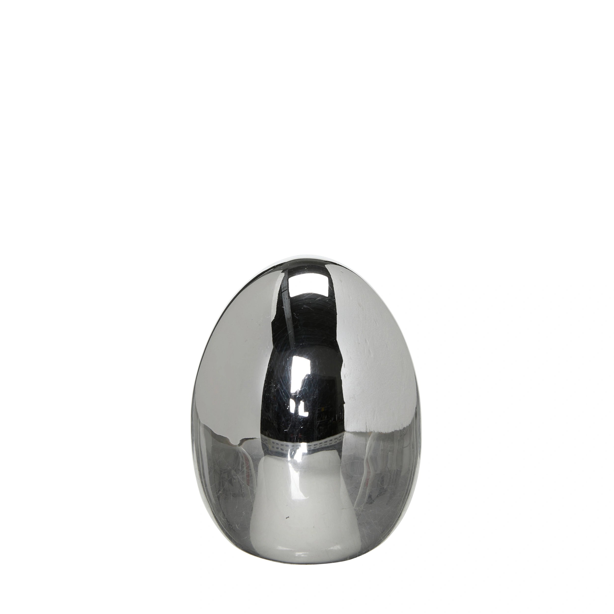 Διακοσμητικά Πασχαλινά Αυγά Tessa - Δολομίτης Ασημί Σετ Των 3 τμχ 7 x 9 6 x 8 4 x 6 cm HintsDeco
