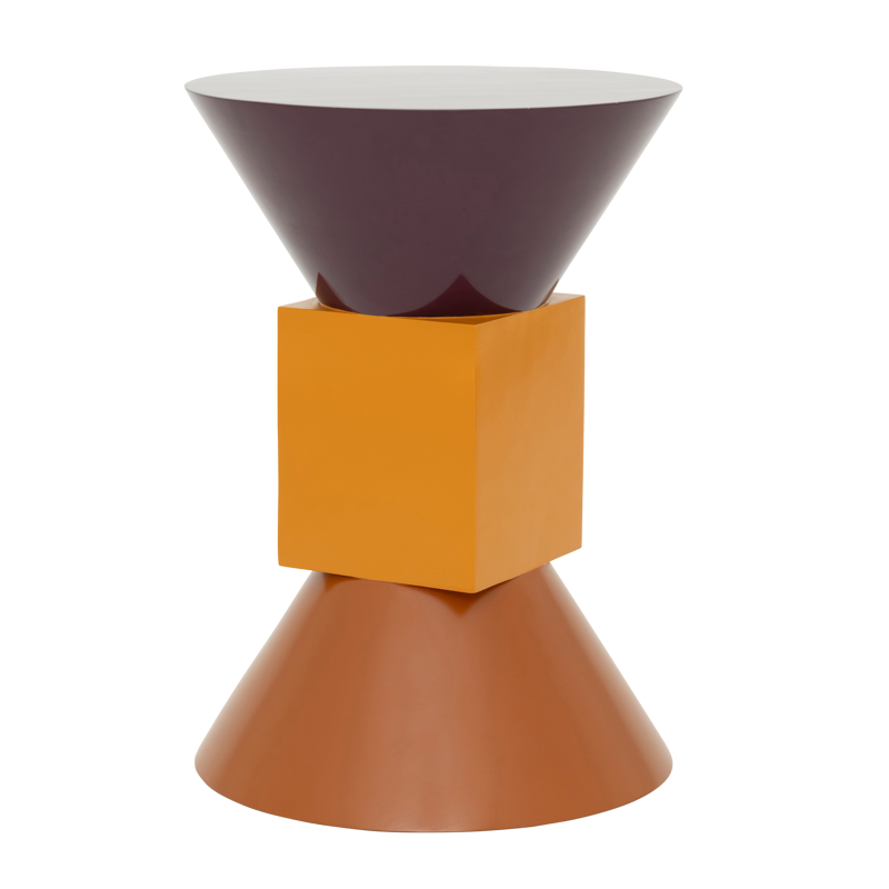 Urban Nature Culture Amsterdam Βοηθητικό Τραπέζι Βοηθητικό Τραπέζι Smuk - Mango Wood Καφέ Πορτοκαλί Μωβ Ø30 x H42 cm URBAN NATURE CULTURE AMSTERDAM