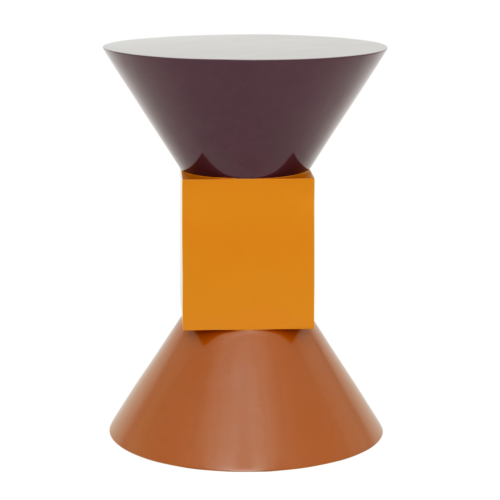 Urban Nature Culture Amsterdam Βοηθητικό Τραπέζι Βοηθητικό Τραπέζι Smuk - Mango Wood Καφέ Πορτοκαλί Μωβ Ø30 x H42 cm URBAN NATURE CULTURE AMSTERDAM