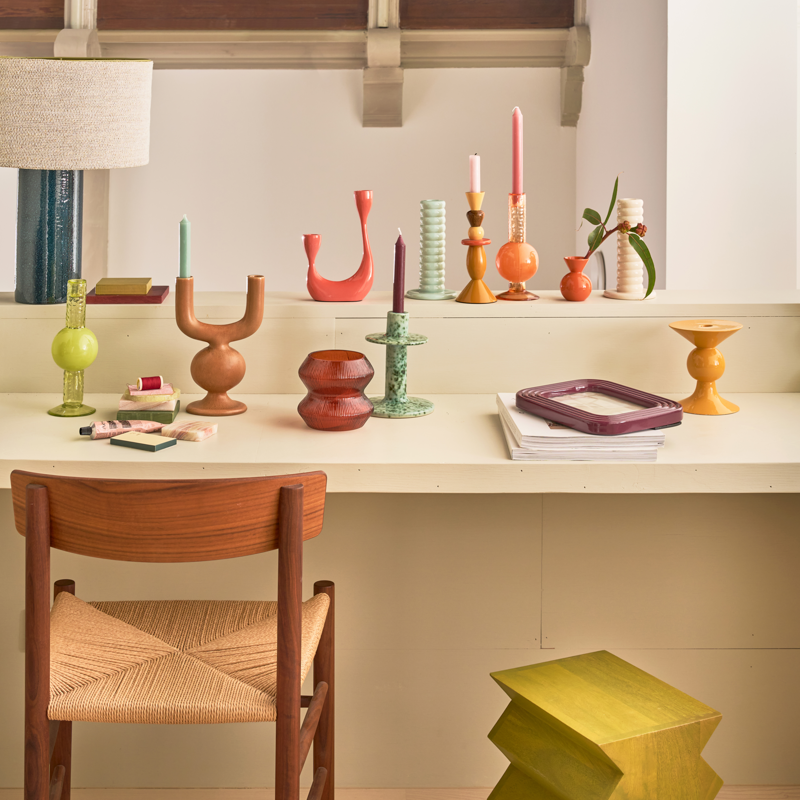 Mini Βάζα Lilian, Set Of 3 Ø 5.5 x 10 cm Κεραμικά Πορτοκαλί/ Κίτρινο/ Κεχριμπάρι Urban Nature Culture Amsterdam