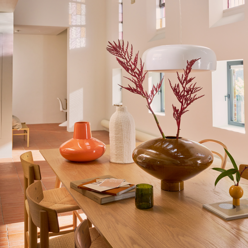 Mini Βάζα Lilian, Set Of 3 Ø 5.5 x 10 cm Κεραμικά Πορτοκαλί/ Κίτρινο/ Κεχριμπάρι Urban Nature Culture Amsterdam