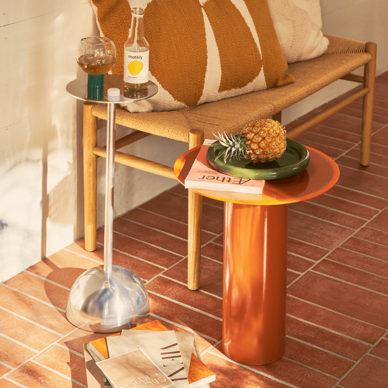 Τραπέζι Side Table Καφέ/ Πορτοκαλί Μεταλλικό Ø36xH42,5cm Urban Nature Culture Amsterdam
