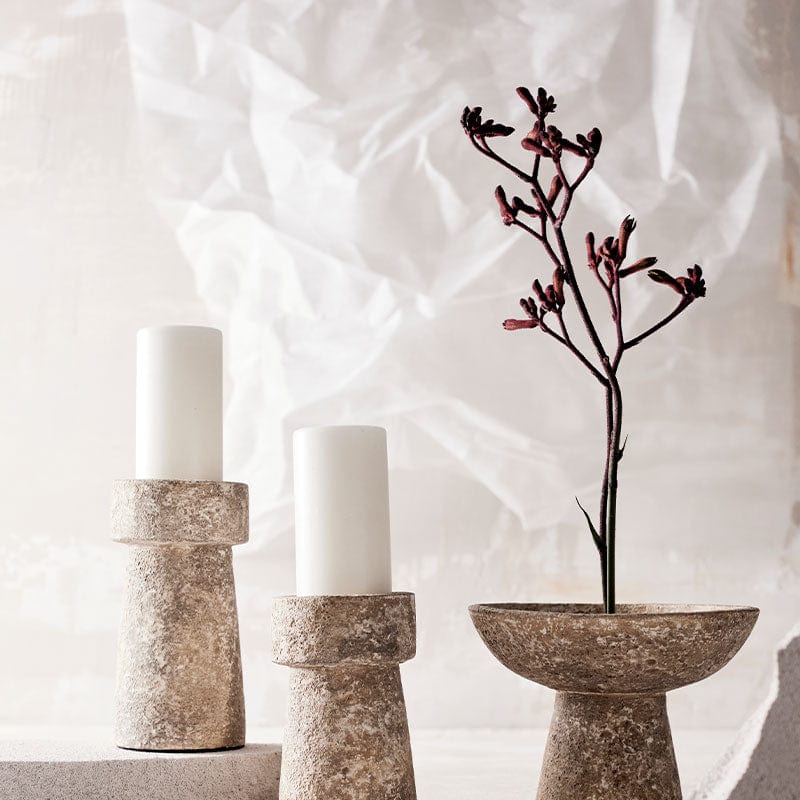 MUUBS Κηροπήγιο Κηροπήγιο Eris S Σετ 2 τμχ Μπεζ Κεραμικό Τερακότα H: 16 Ø: 10 cm MUUBS