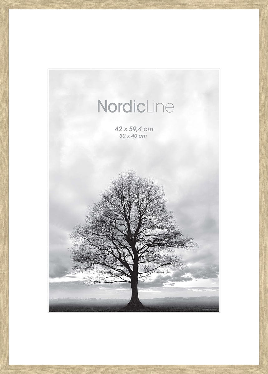 INCADO Κορνίζα Κορνίζα Nordic Line Slim Safety Φυσικό Ξύλο Γυαλί 30x40 cm INCADO