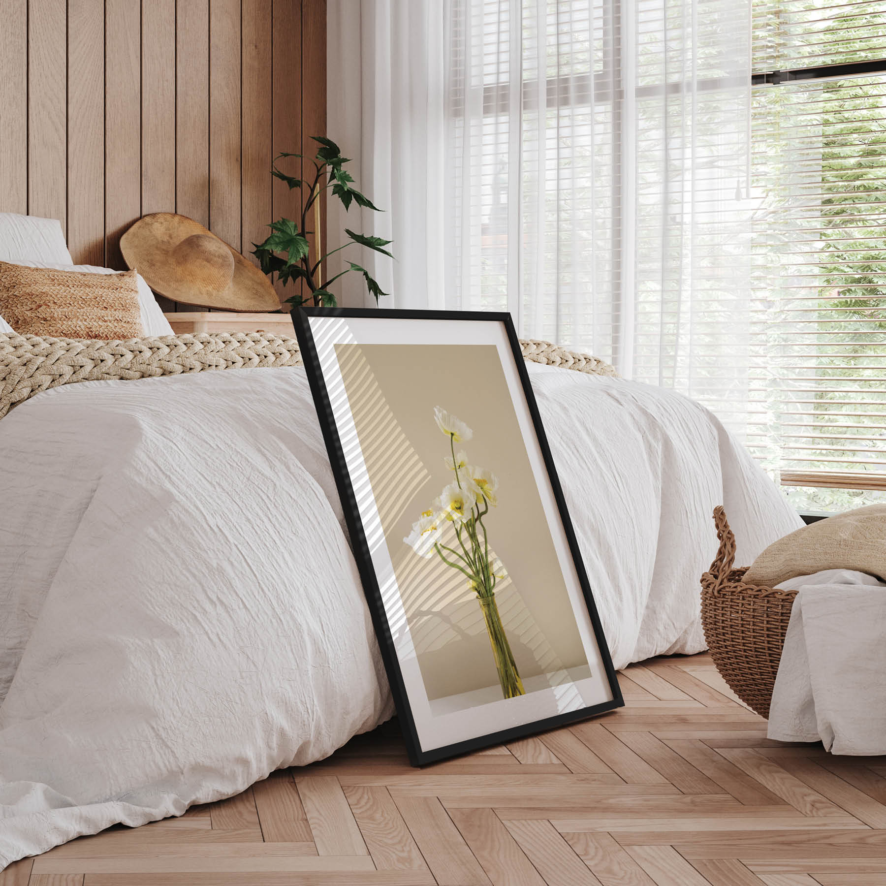 Κορνίζα Nordic Line Slim - Μαύρο Ξύλο Ακρυλικό Γυαλί W50 x H70 cm INCADO