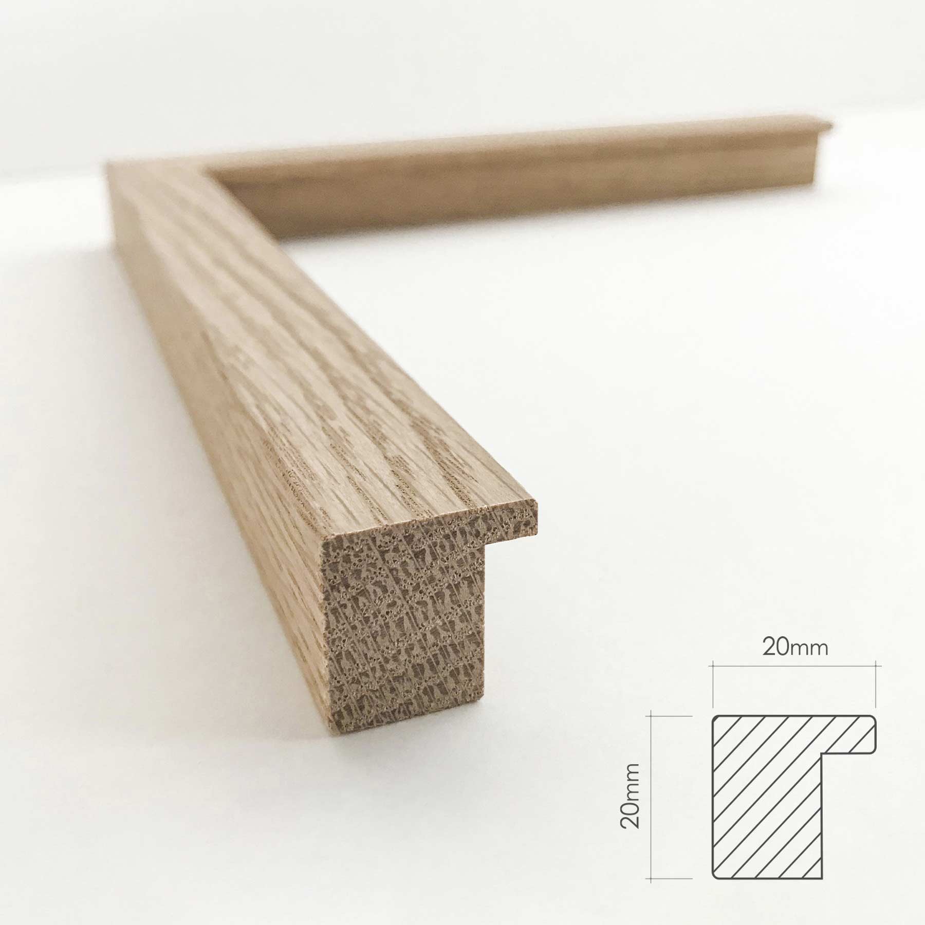 Κορνίζα Nordic Line - Φυσικό Ξύλο Δρυός Ακρυλικό Γυαλί 20 mm W50 x H70 cm INCADO