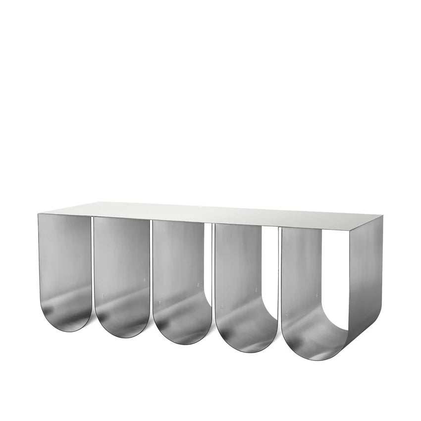 Curved πάγκος Μαύρο Stainless steel Brushed 110x40x42cm KRISTINA DAM