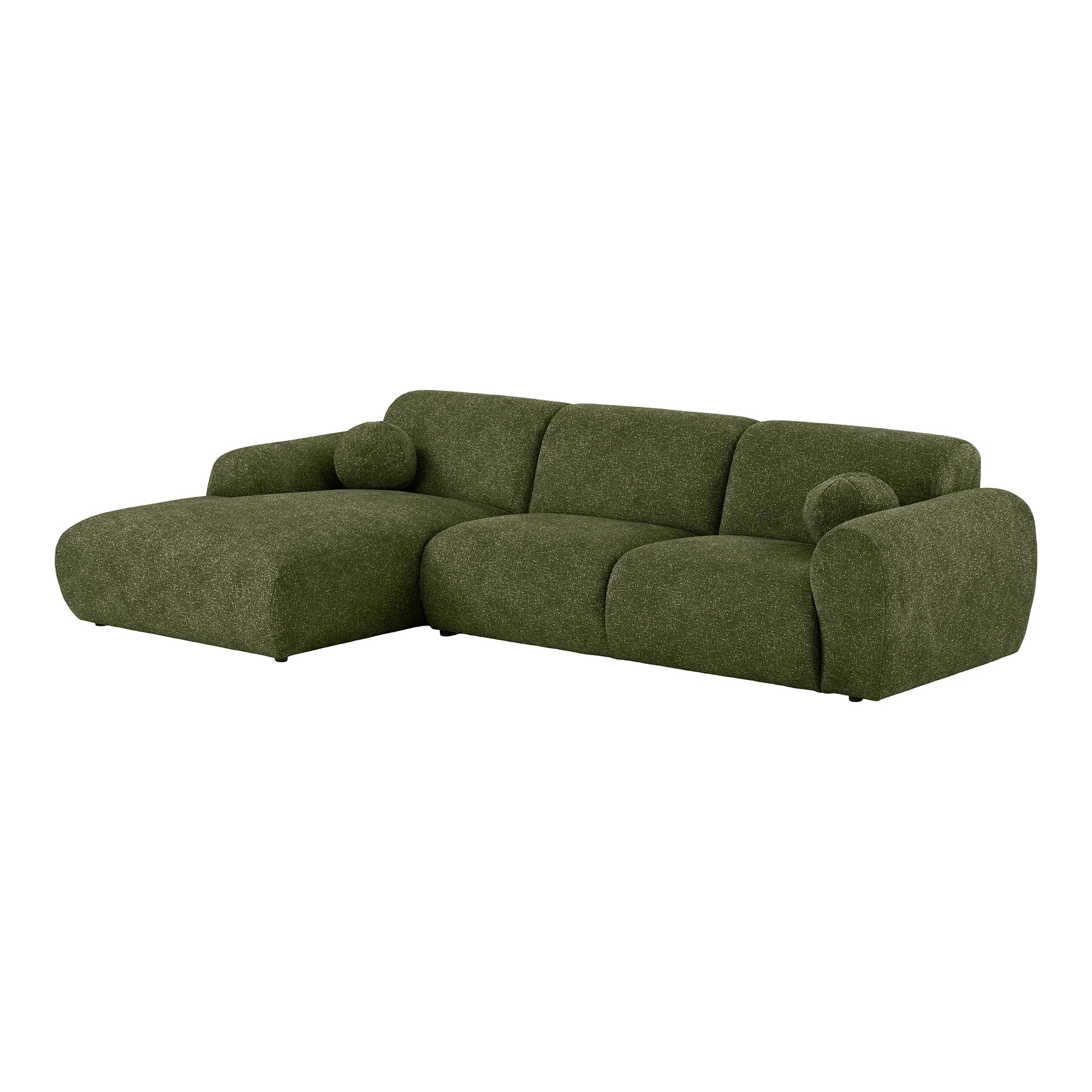 e With Two Cushions, Left Facing, Olive Πράσινο  W300 x L109 - 177cm x H75x HOUSE NORDIC