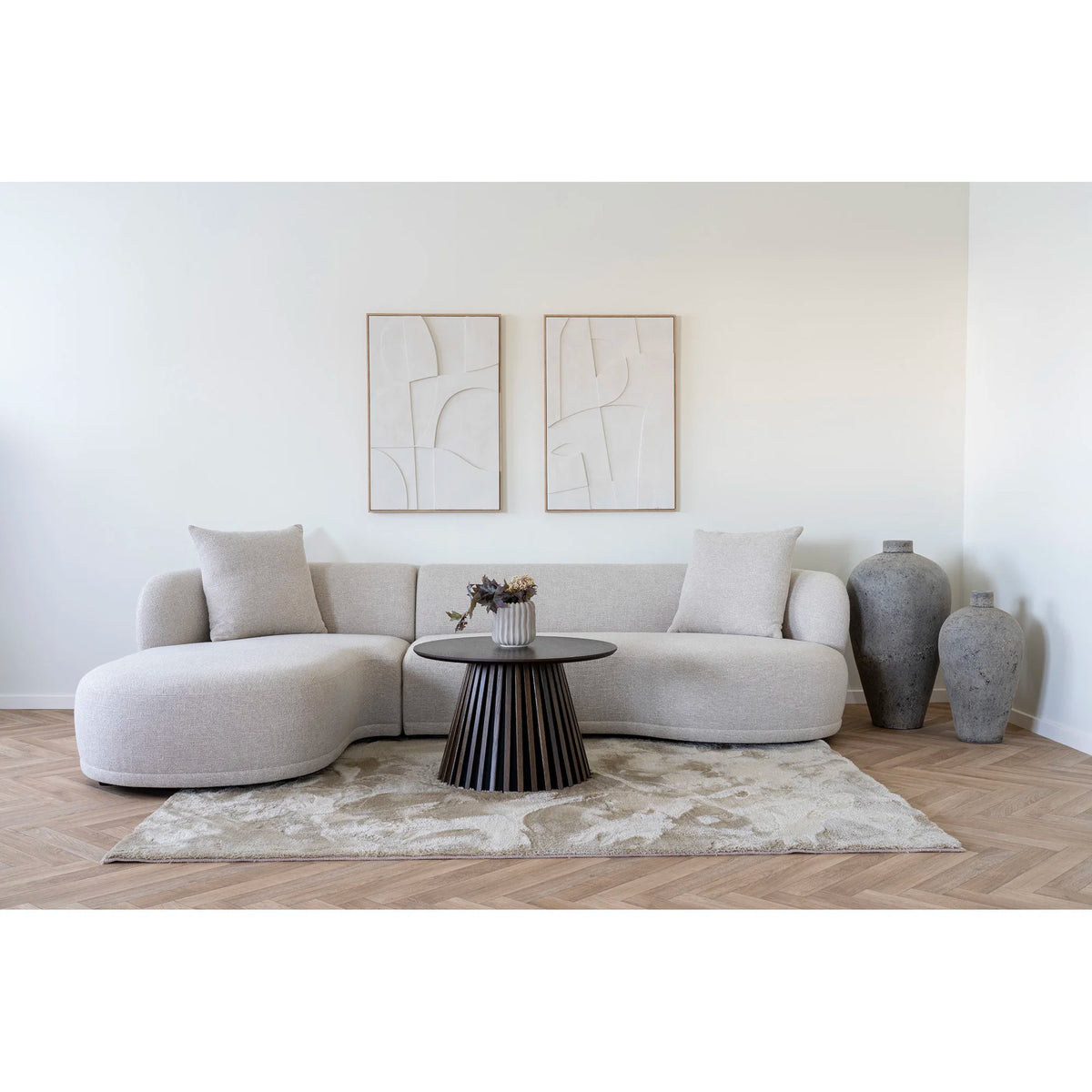 Καναπές Kingston Lounge Sofa Με 2 Μαξιλάρια, Off White, Left facing, W294 × D90/175 × H69 cm HOUSE NORDIC