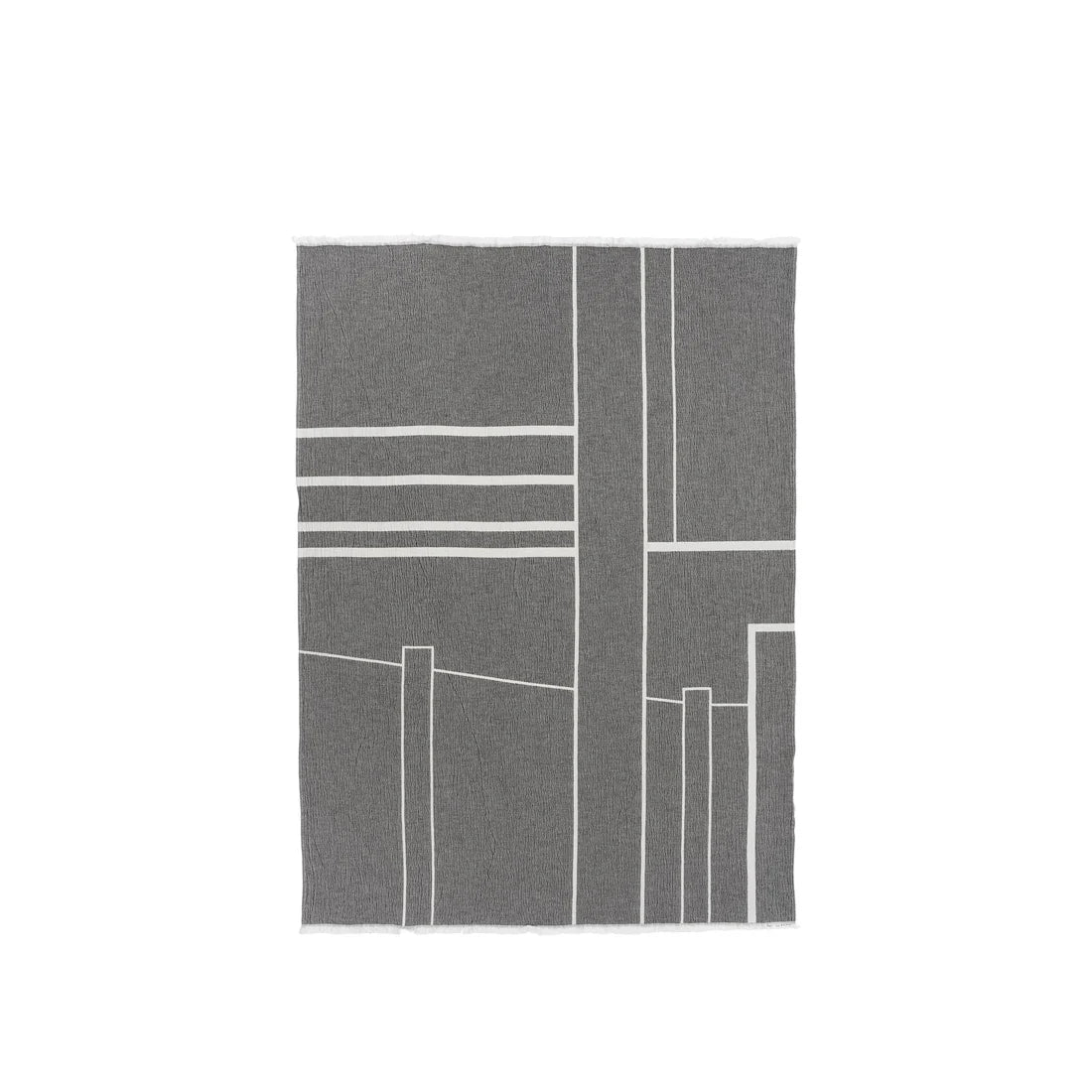 KRISTINA DAM studio Ριχτάρι Ριχτάρι Architecture 100% Βαμβακερό Διπλής Όψης Γκρι/Off White W130 x L180 cm OEKO-TEX® Kristina Dam Studio