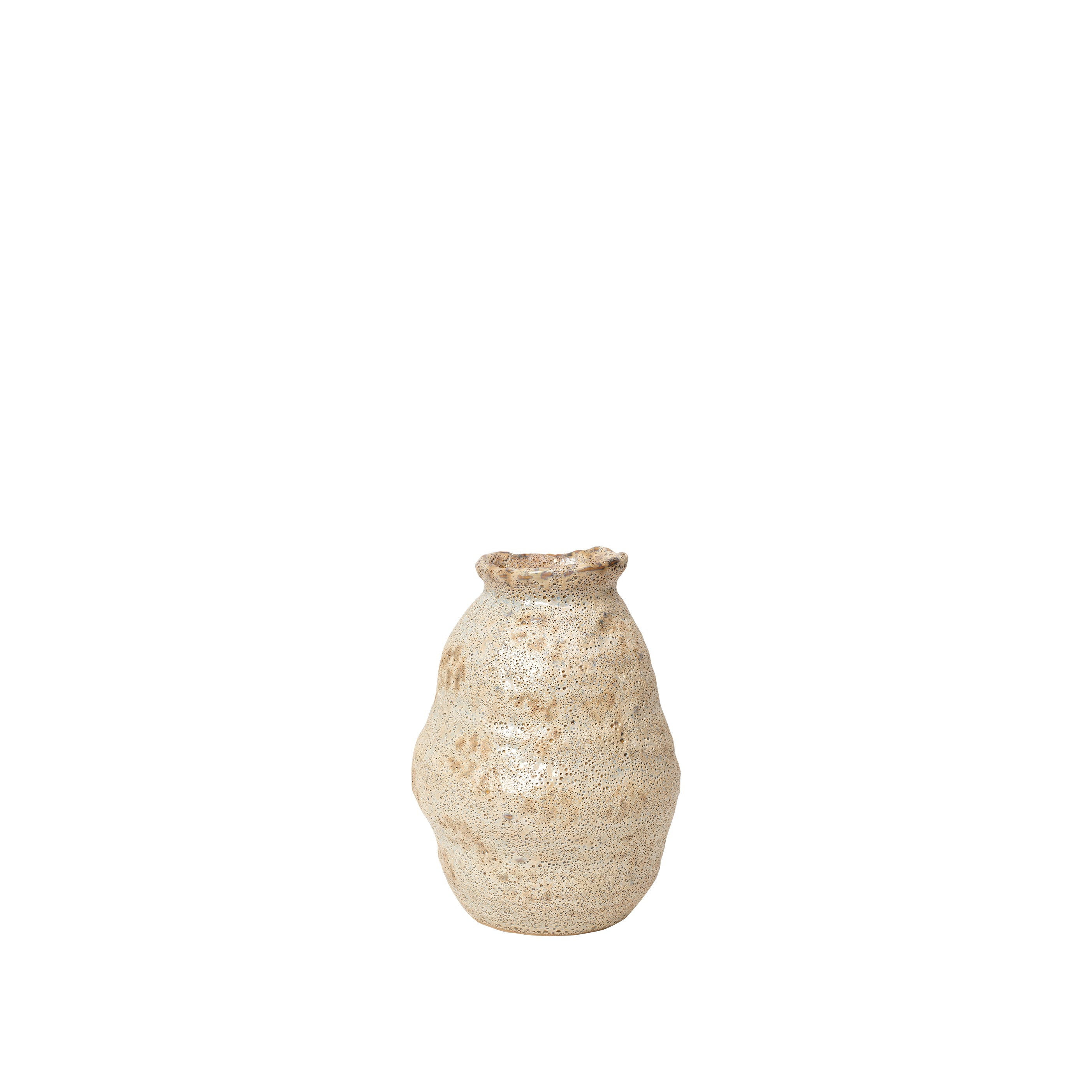 Διακοσμητικό Βάζο Alma Μπεζ Sand Reactive Glazed Κεραμικό Ø12 x H16 cm Broste Copenhagen 