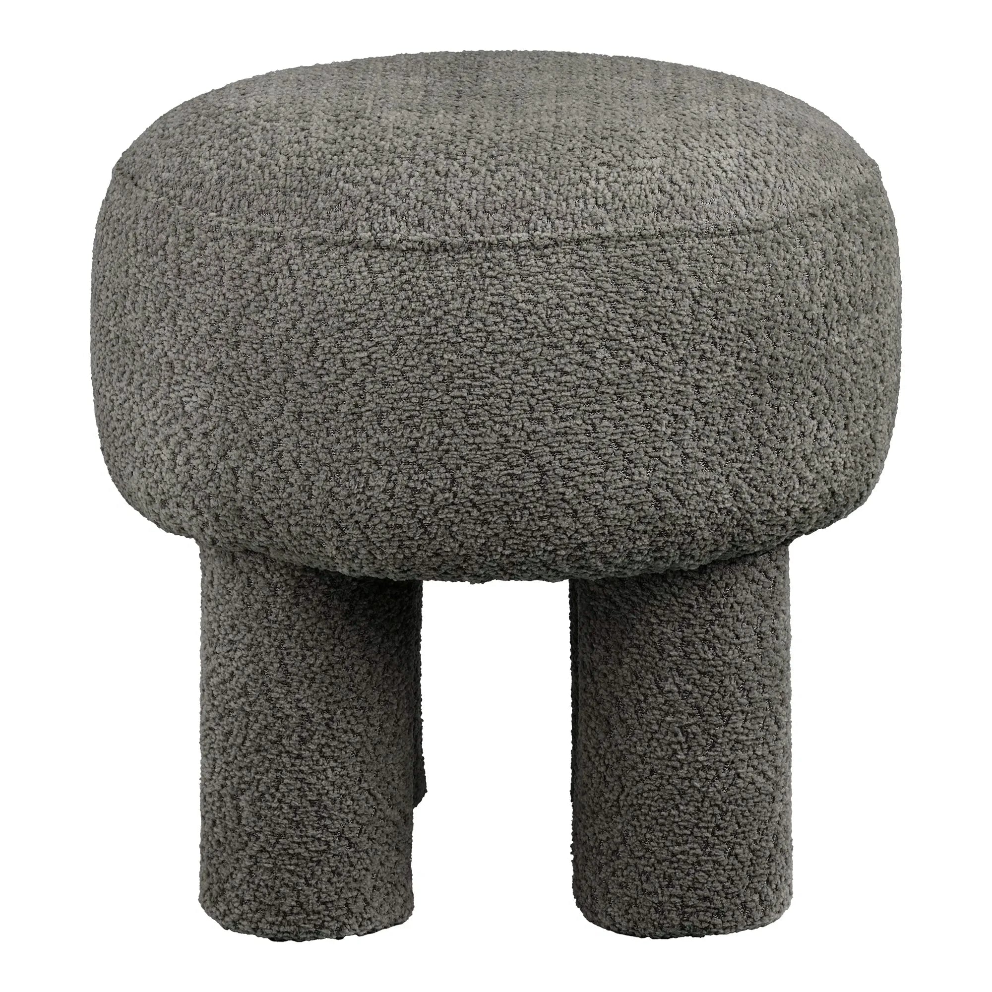 Πουφ Canberra - Πολυεστέρας Αφρός Σκούρο Γκρι ø43 x H43 cm HOUSE NORDIC