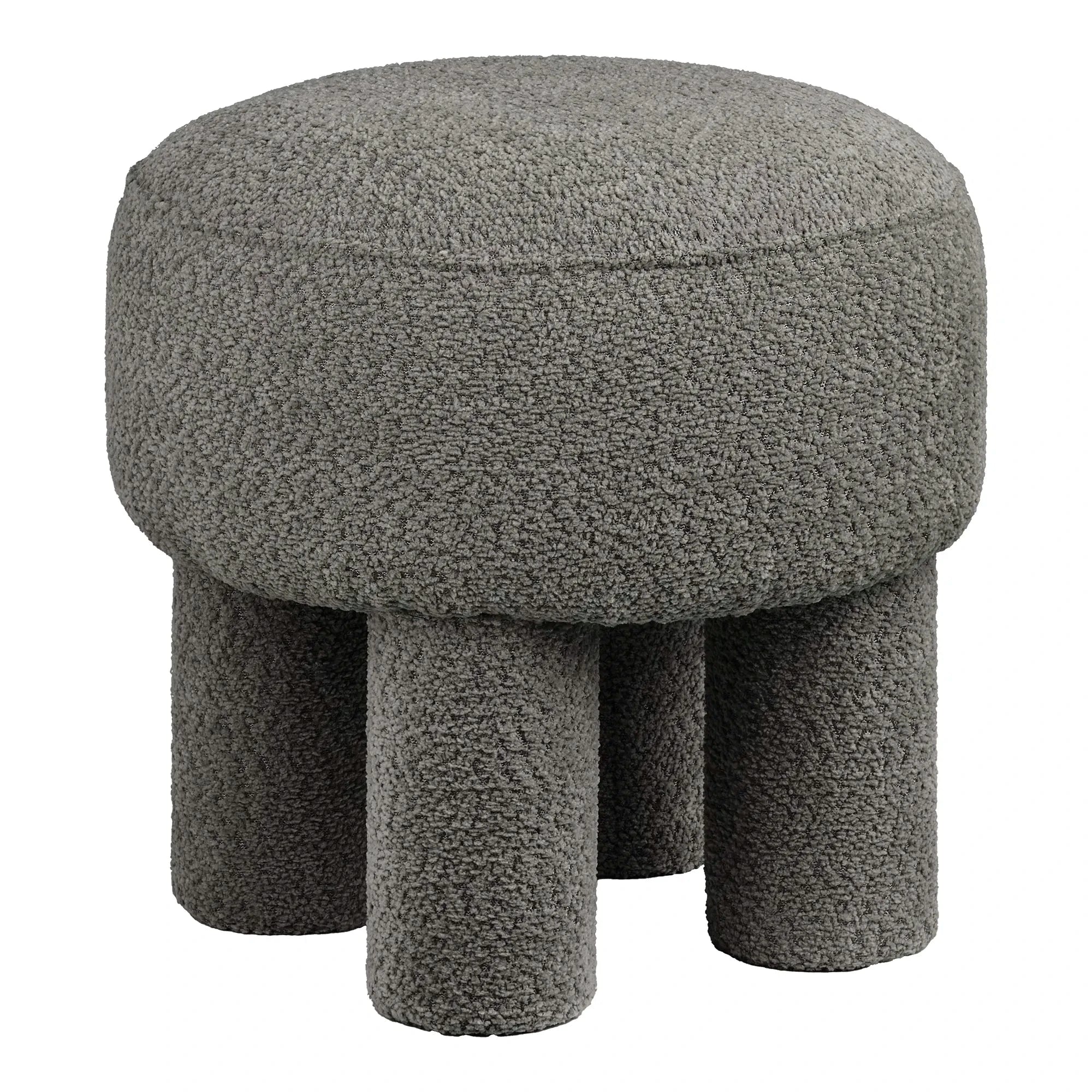 Πουφ Canberra - Πολυεστέρας Αφρός Σκούρο Γκρι ø43 x H43 cm HOUSE NORDIC