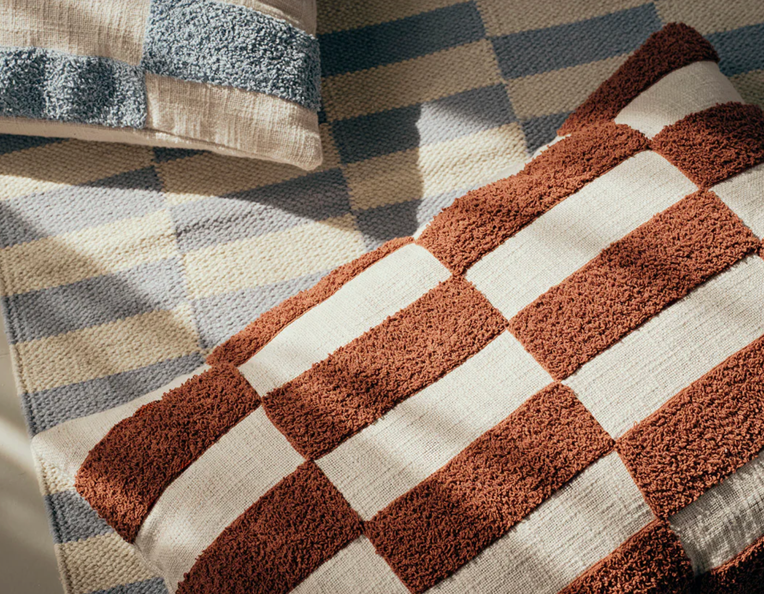 Χαλί Jane 100% Cotton Dusty Μπλε /Μπεζ Oatmeal W70 x L200 cm Broste Copenhagen