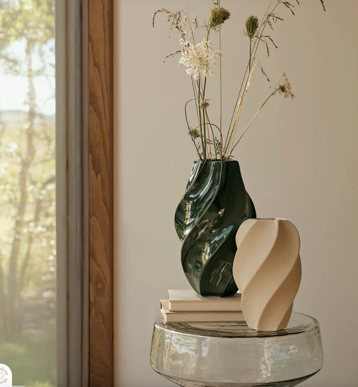 Βάζο Hunter Glossy Glazed Πράσινο Kεραμικό, Ø15,5 x H24 cm BROSTE COPENHAGEN