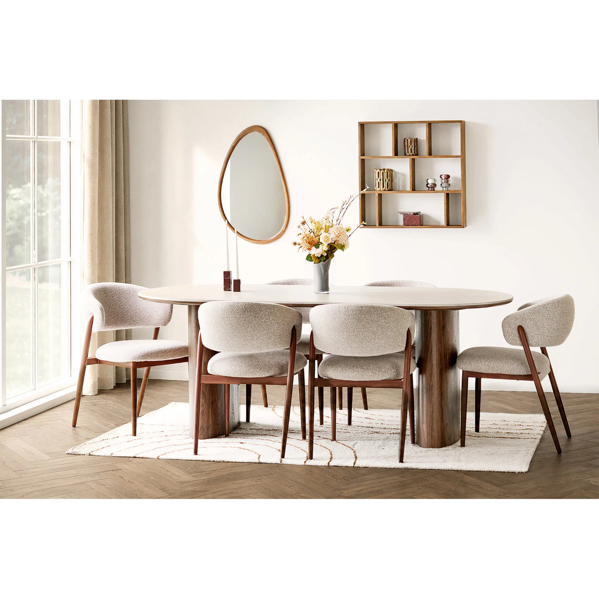 ραπεζαρία Delphi  Ceramic Table Top, Travertine/Dark Brown 100x210x76 cm HOUSE NORDIC