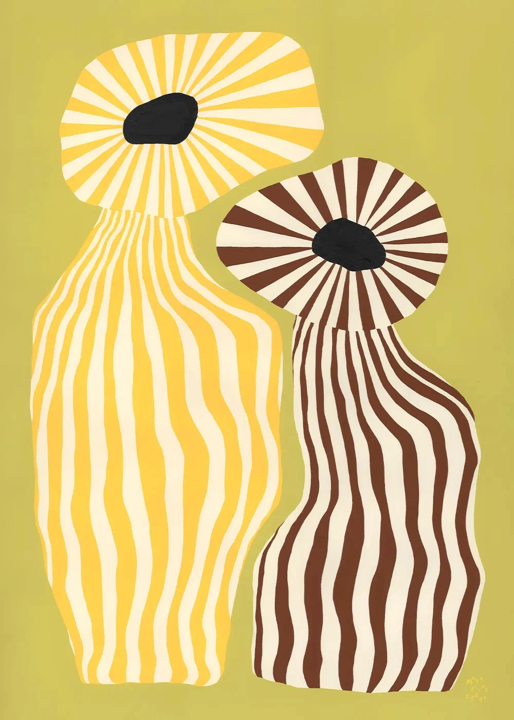 PAPER COLLECTIVE Poster Πόστερ Doodle Of A Doodle 05 - Κίτρινο Καφέ 50 x 70 PAPER COLLECTIVE