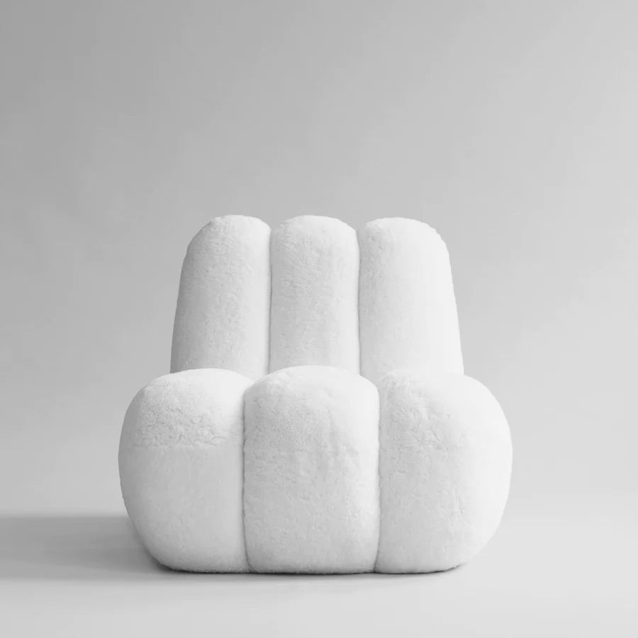101 COPENHAGEN Πολυθρόνα Πολυθρόνα Toe Chair Sheepskin Λευκή L70xW80xH72 cm 101 COPENHAGEN