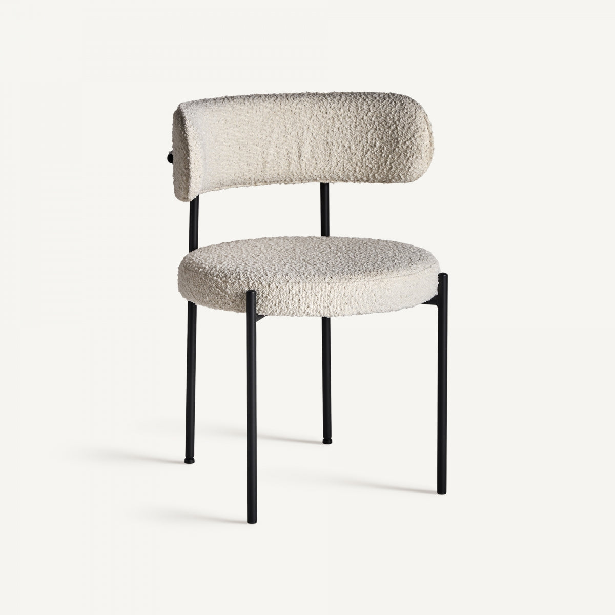 VICAL Καρέκλα Καρέκλα Wiesen Μεταλλό/Bouclé Μπεζ/Μαύρο H77xW55xD52 cm VICAL