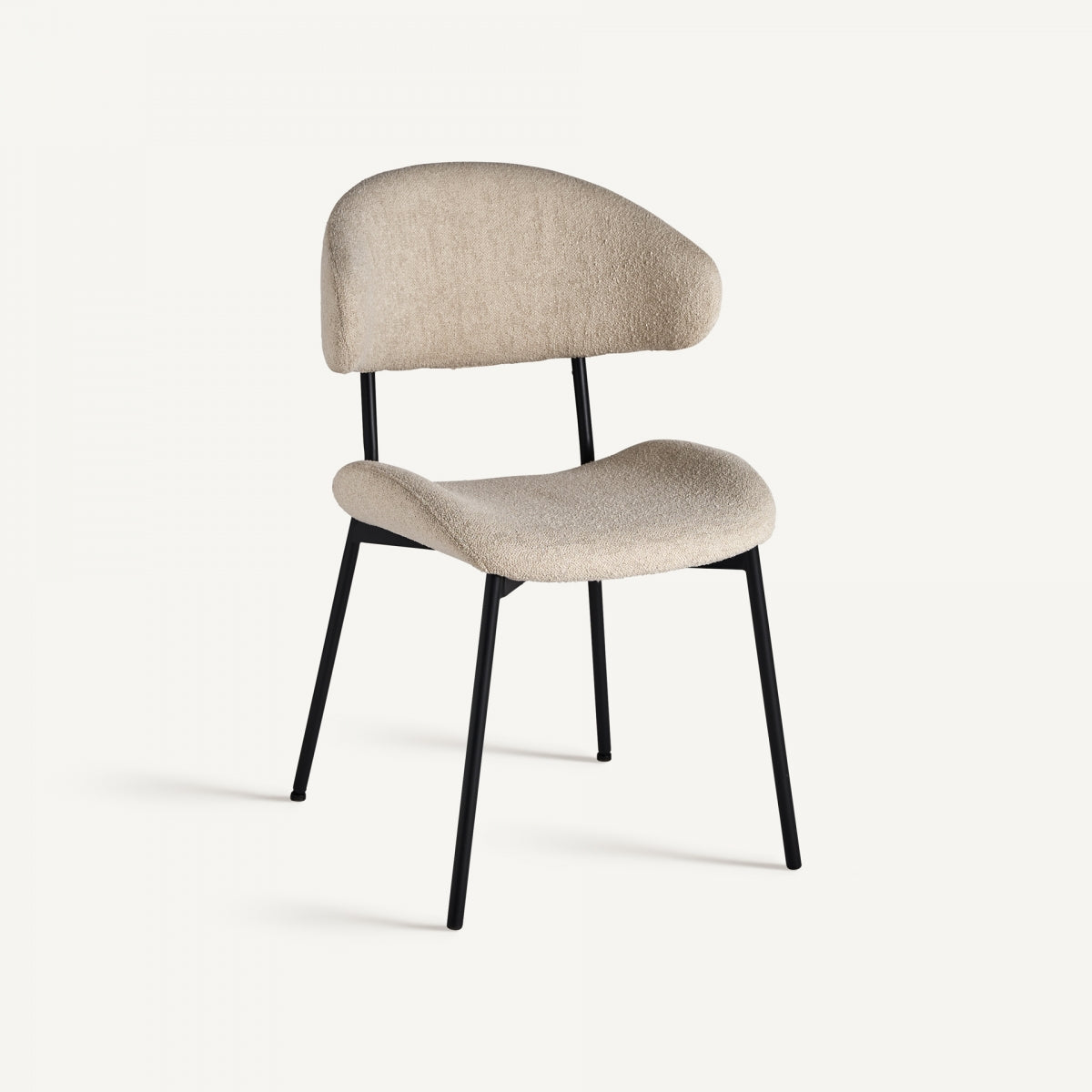 101 COPENHAGEN Καρέκλα Καρέκλα Obervaz Μεταλλό/Bouclé Μπεζ/Μαύρο H84xW54xD60 cm 101 COPENHAGEN