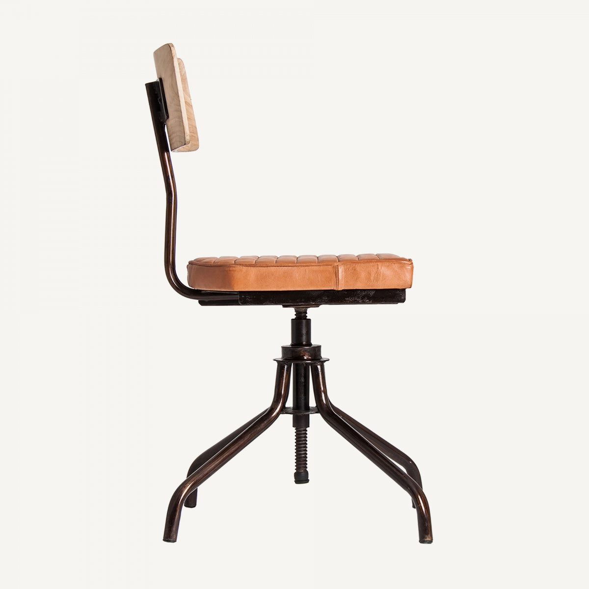 VICAL Καρέκλα Καρέκλα STRYI ROTATIVE Δέρμα/Μέταλλο Καφέ H90xW49xD52 cm VICAL