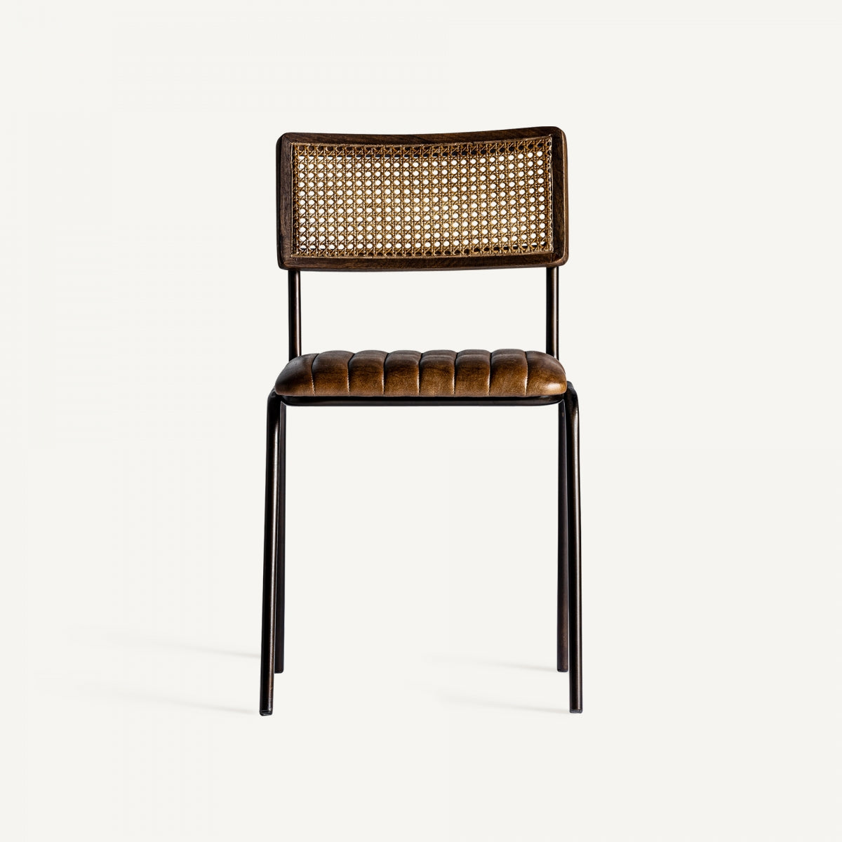 VICAL Καρέκλα Καρέκλα ALMSTOCK Δέρμα/Μέταλλο Καφέ H79xW44xD51 cm VICAL