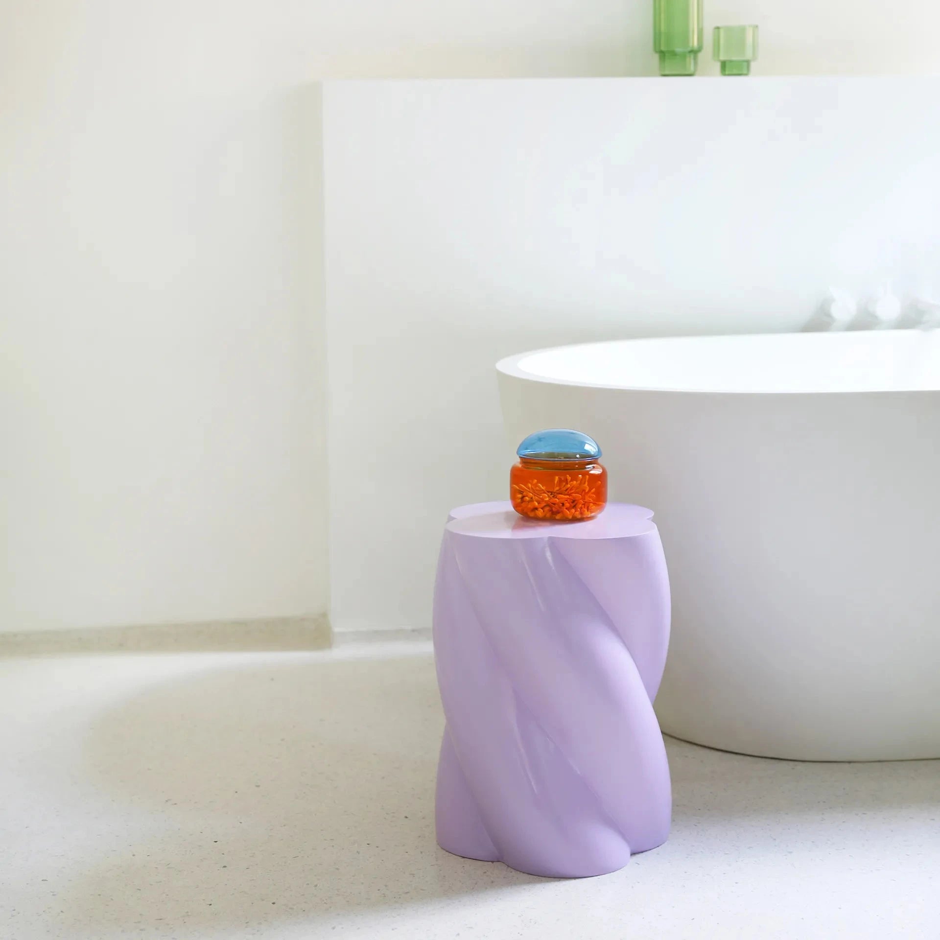Home - &k Amsterdam Διακοσμητικά Σπιτιού Βοηθητικό τραπέζι Pillar Marshmallow Λιλά Fiber Glass 40 x 29 cm Home - &k Amsterdam