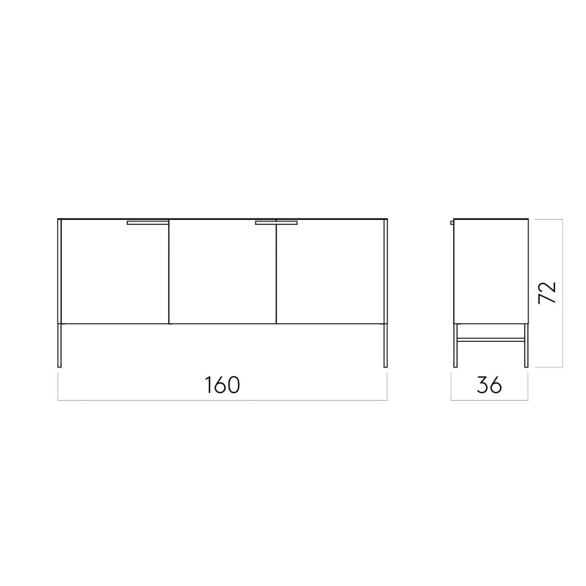KRISTINA DAM studio cabinet Grid Sideboard Μαύρο 36x160x72cm KRISTINA DAM