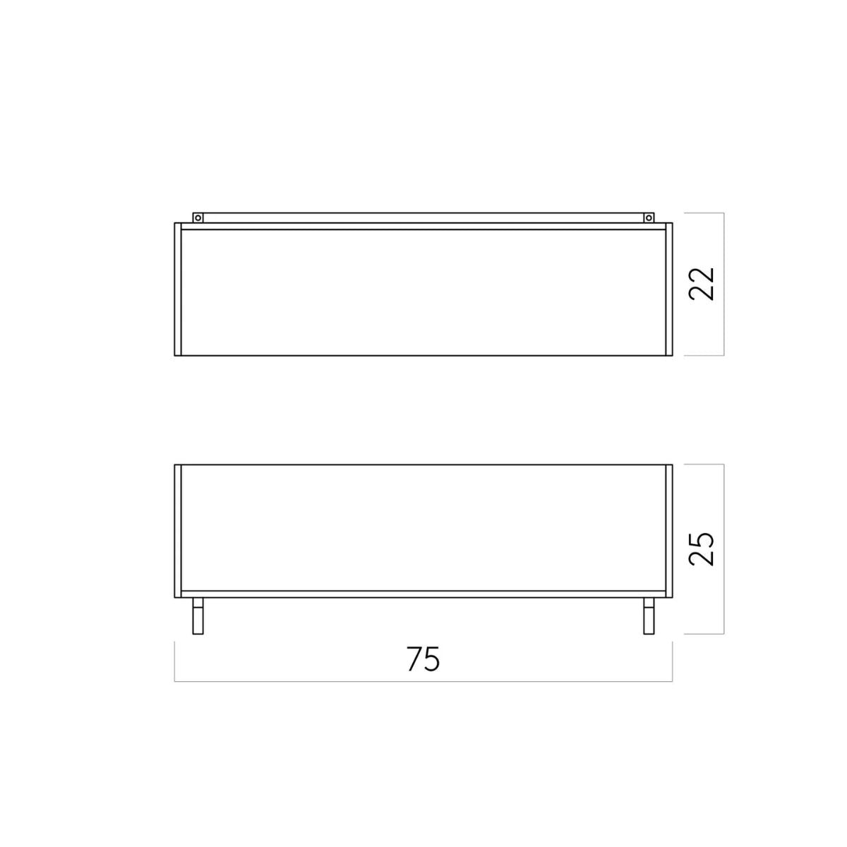 KRISTINA DAM studio shelf Ράφι Τοίχου Λαδωμένη Δρυς & Καρυδιά 22x75x25cm KRISTINA DAM