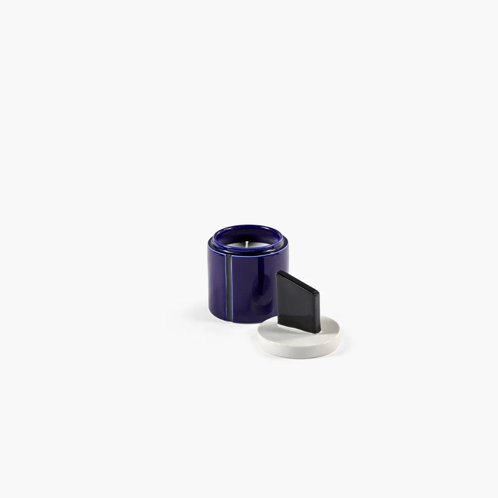 Αρωματικό Κερί Scented  Μικρό Μπλε-Μαύρο Γυάλινο L 8.5 W 8.5 H 14cm SERAX