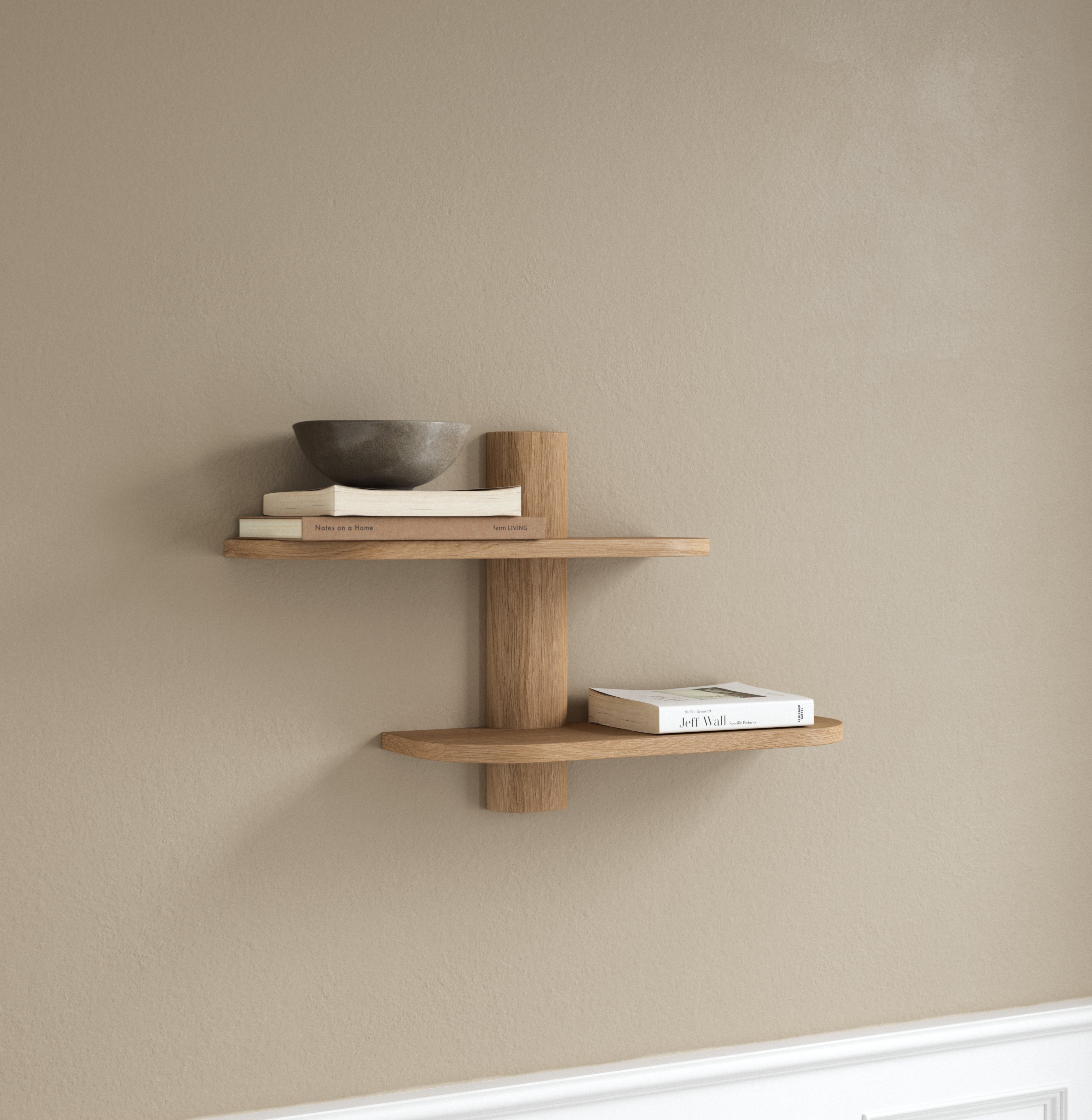 Ραφιέρα Τοίχου Bend - Ξύλο Δρυός Φυσική Απόχρωση L50 x D18 x H40 cm ANDERSEN