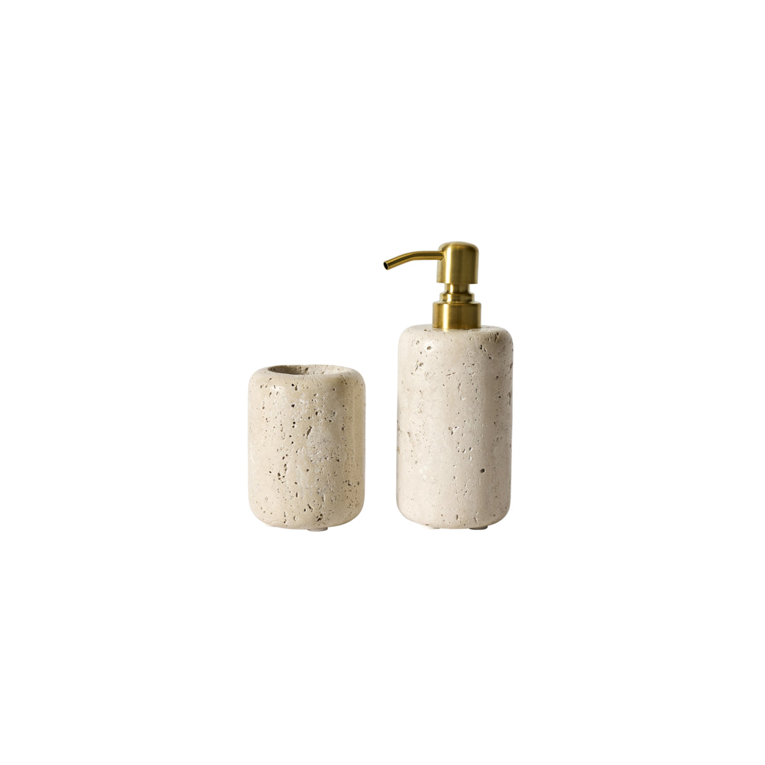 Dispnser Foam Τραβερτίνη Cream  Ø7,5xH17 cm ANDERSEN
