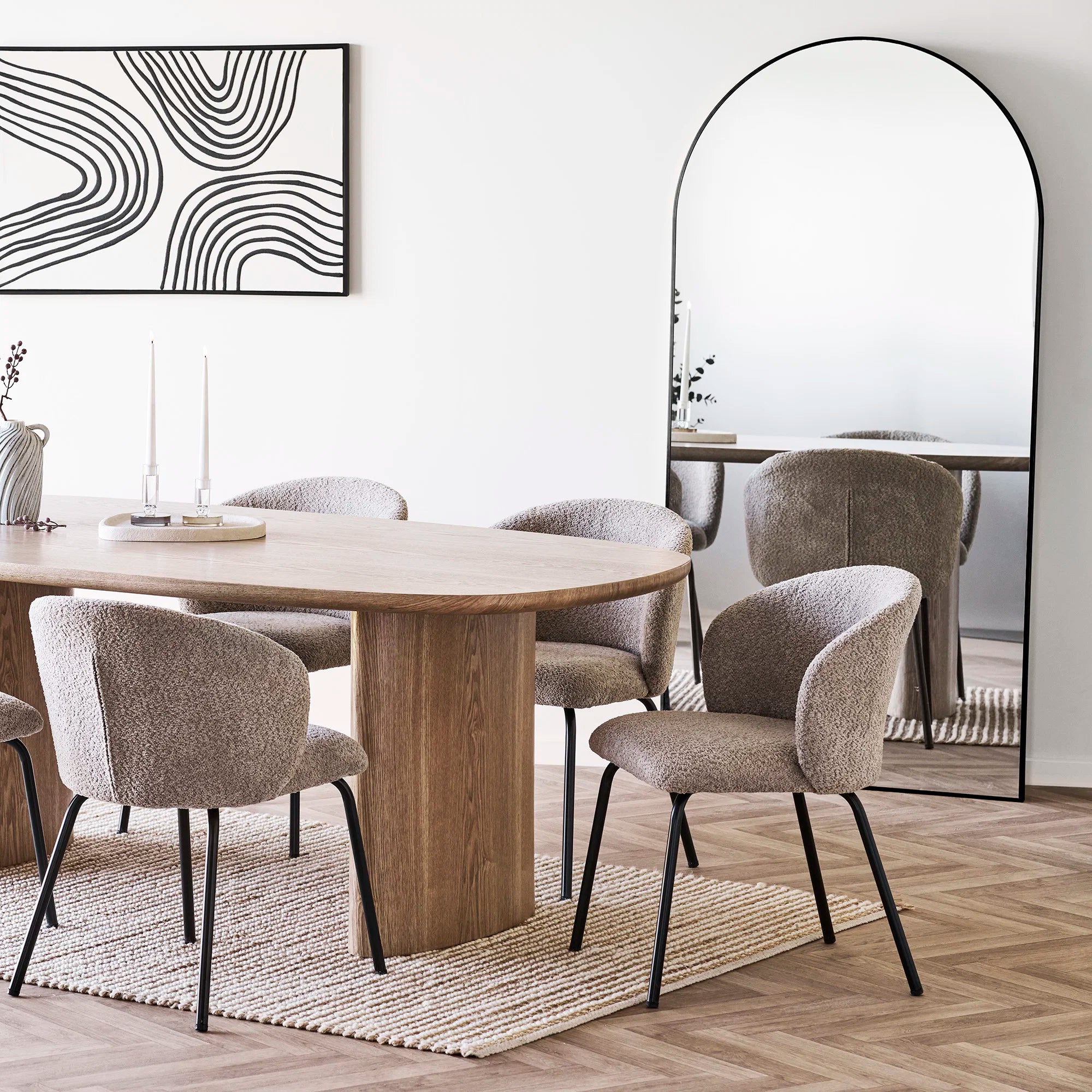 Καθρέφτης Madrid - Αλουμίνιο Μαύρο W90 x H180 cm HOUSE NORDIC