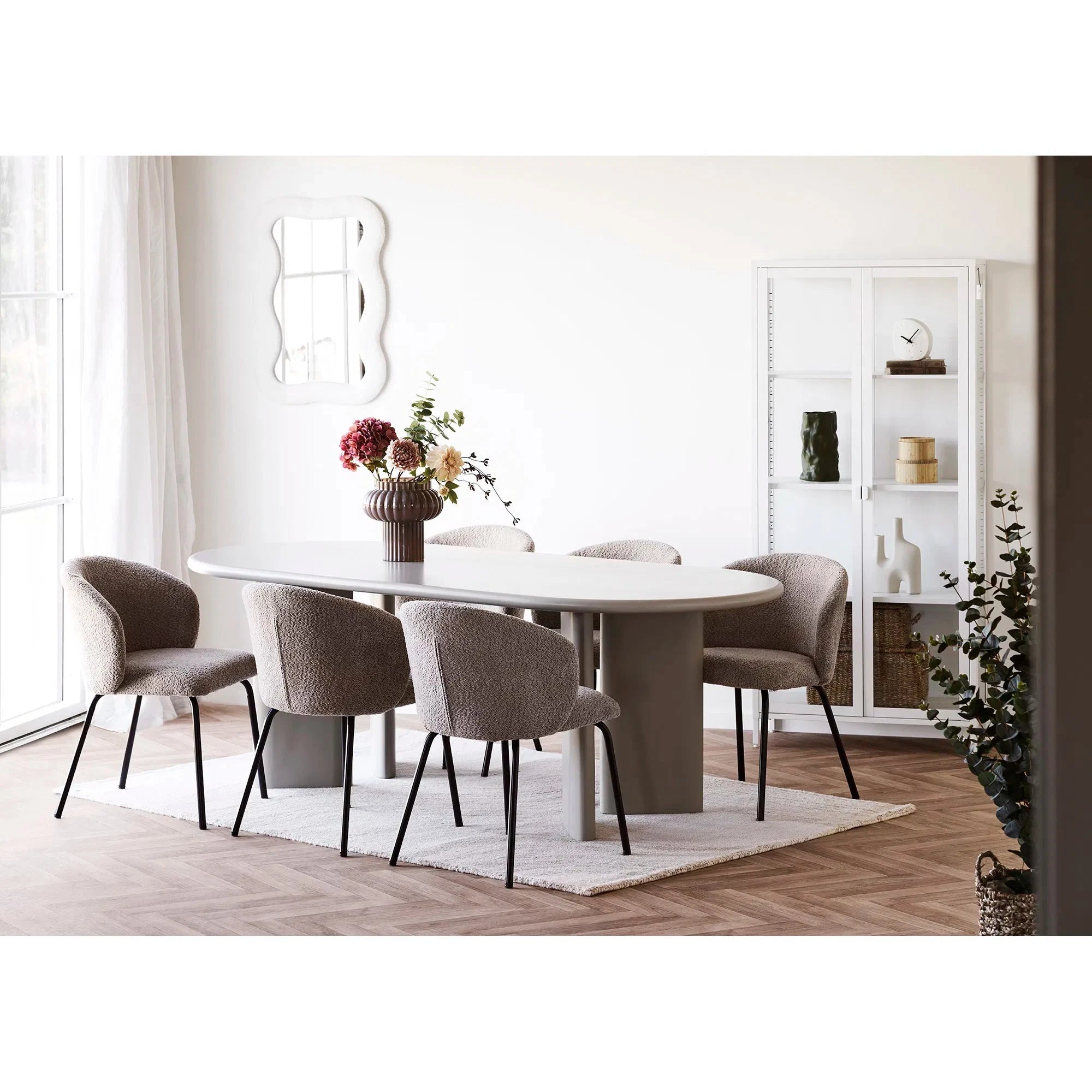 Καθρέφτης Bosaro - Μπουκλέ Λευκός W80 x L3.5 x H54 HOUSE NORDIC