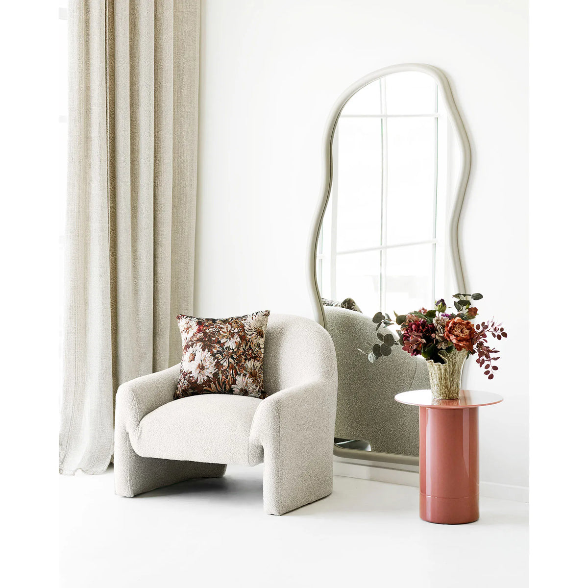 Καθρέφτης Bega - Ξύλο Πεύκου Γυαλί Μπεζ W4 x L89 x H180 cm HOUSE NORDIC