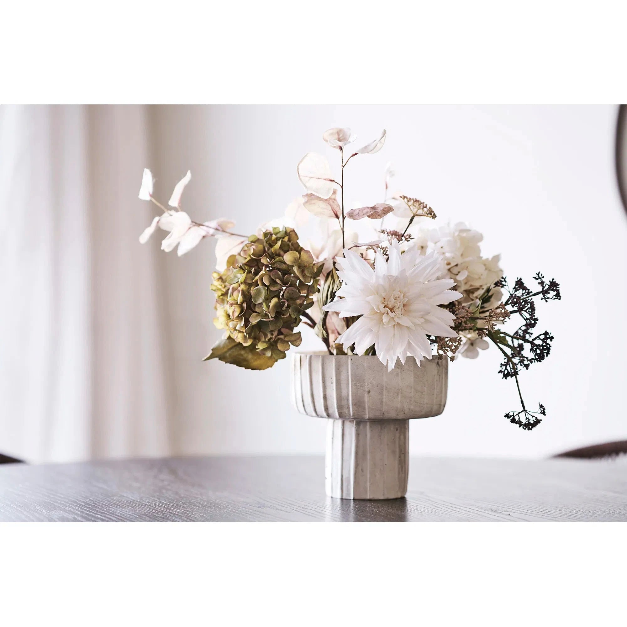 Βάζο Vase - Τσιμέντο Μπεζ Καφέ ø20,5 x H18,5 cm HOUSE NORDIC