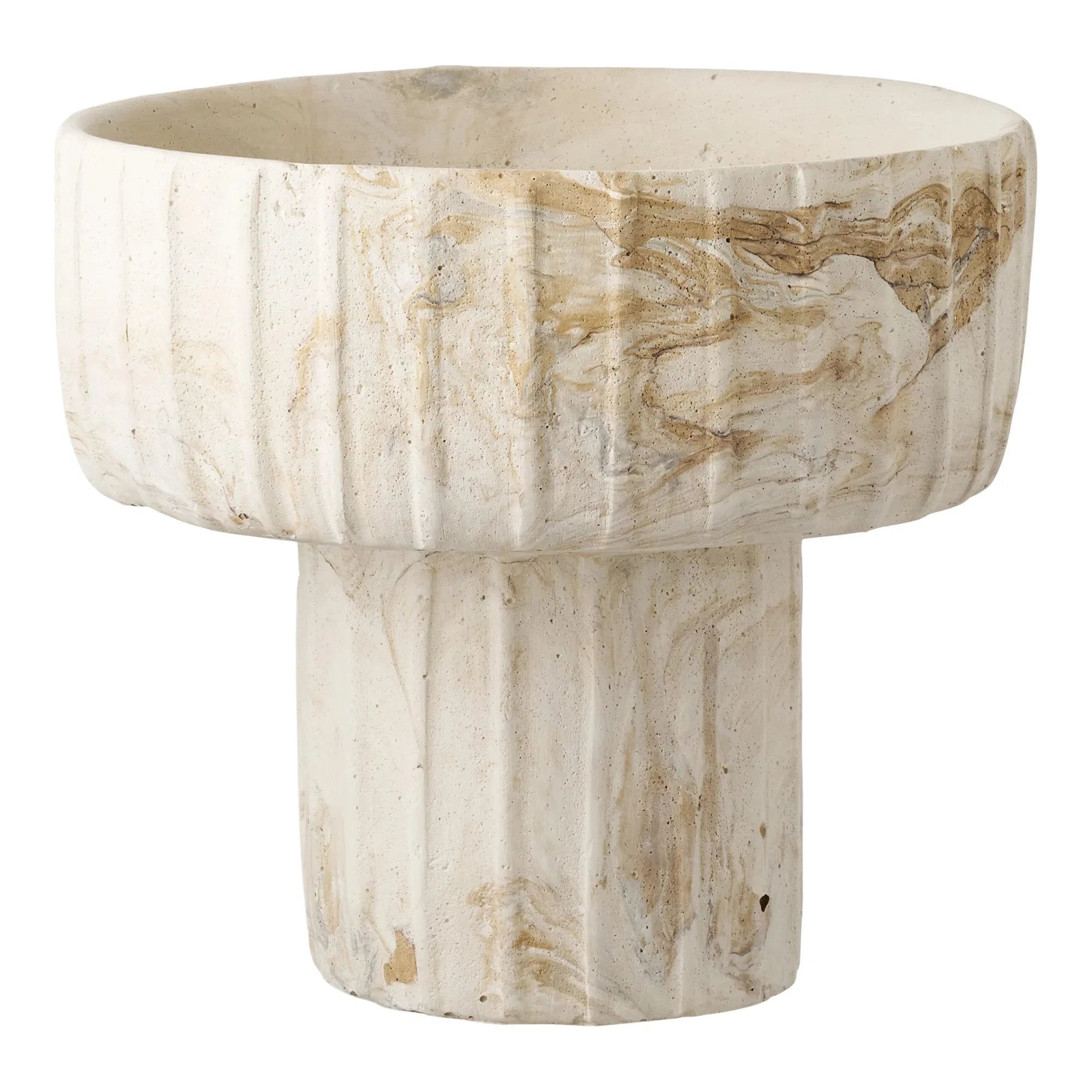 Βάζο Vase - Τσιμέντο Μπεζ Καφέ ø20,5 x H18,5 cm HOUSE NORDIC