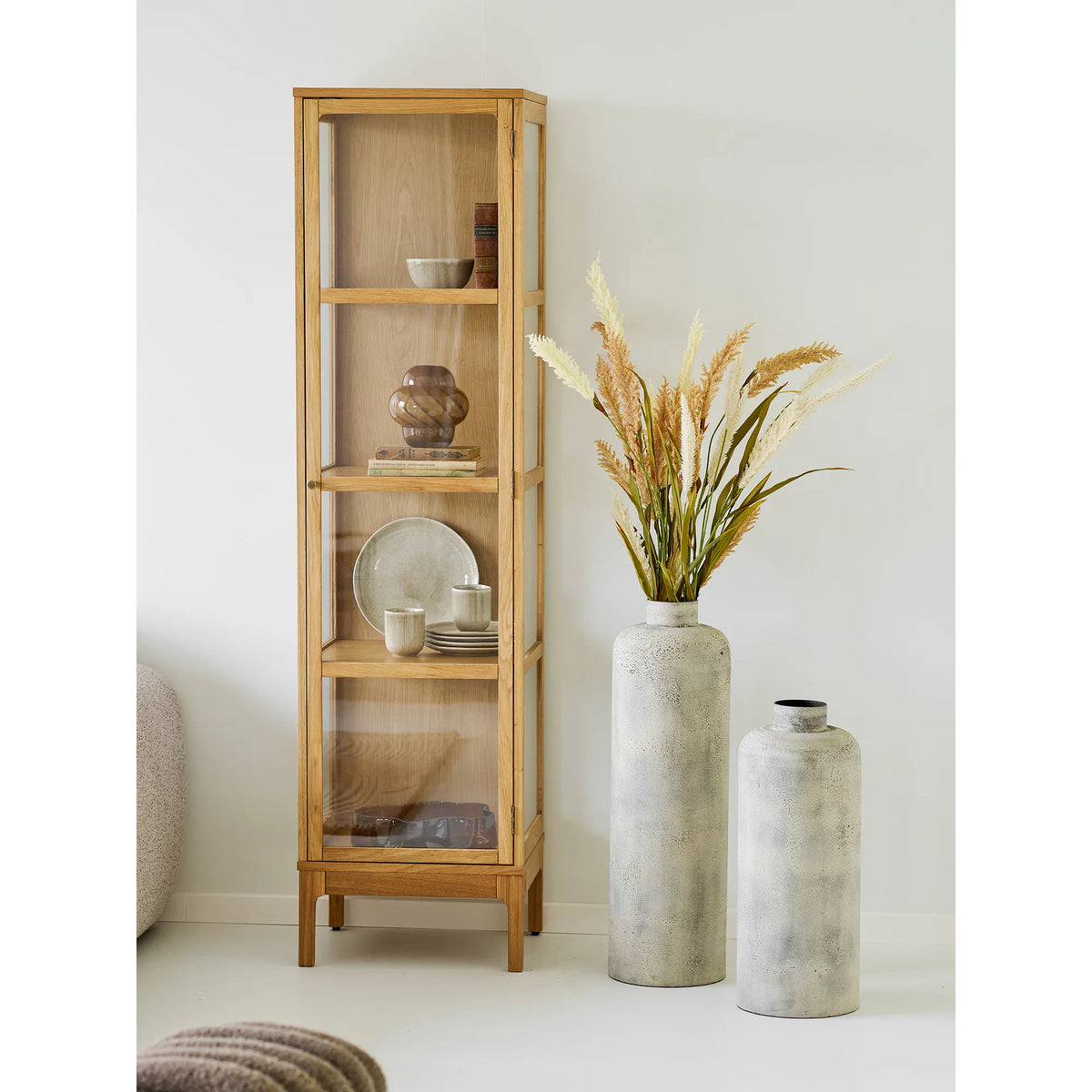 Διακοσμητικό Βάζο Hou - Antique Μπεζ Μεταλλικό Ø24 x H60.5 cm HOUSE NORDIC 